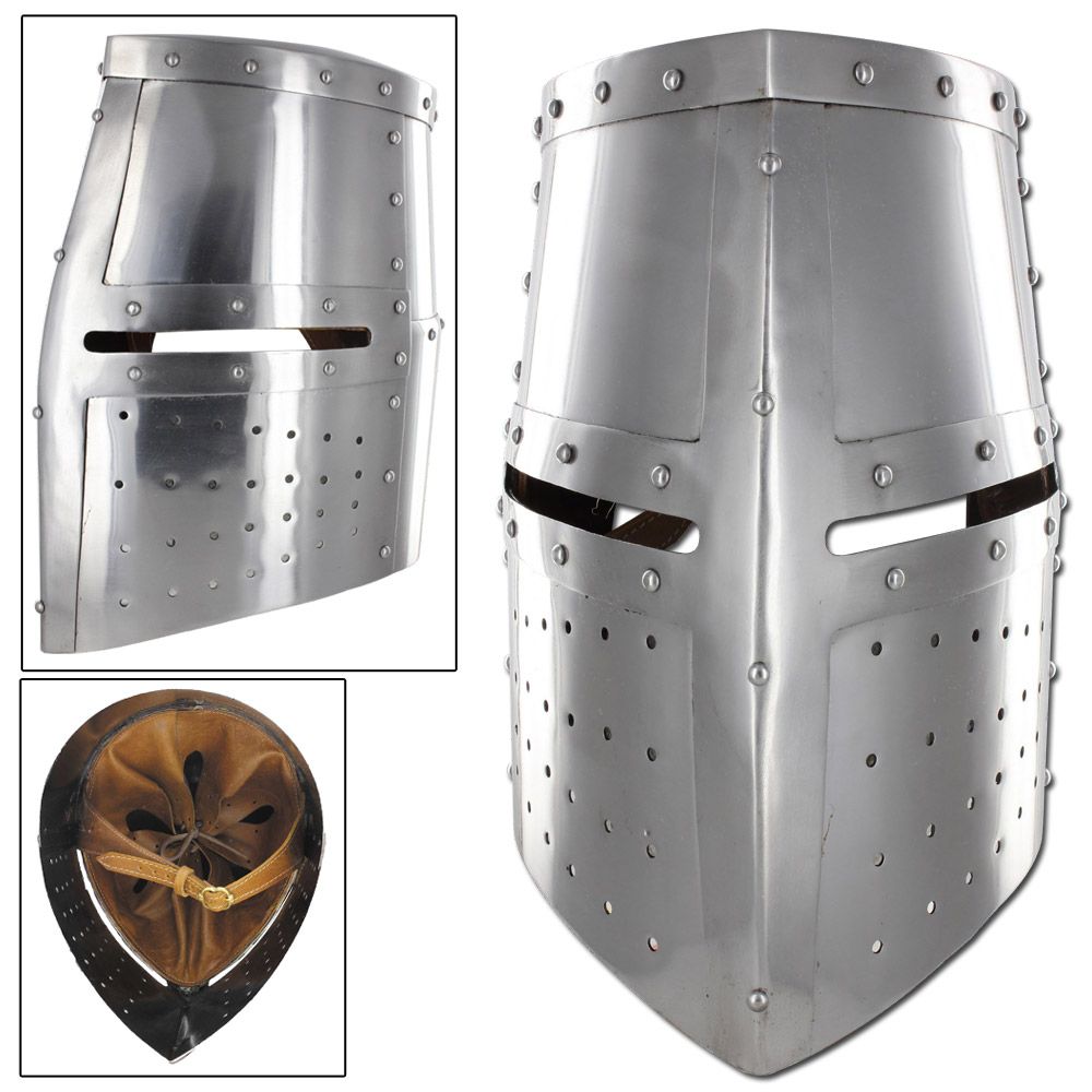 Middle Ages Great Helm Iron Cross Crusader Knights Templar Battle 