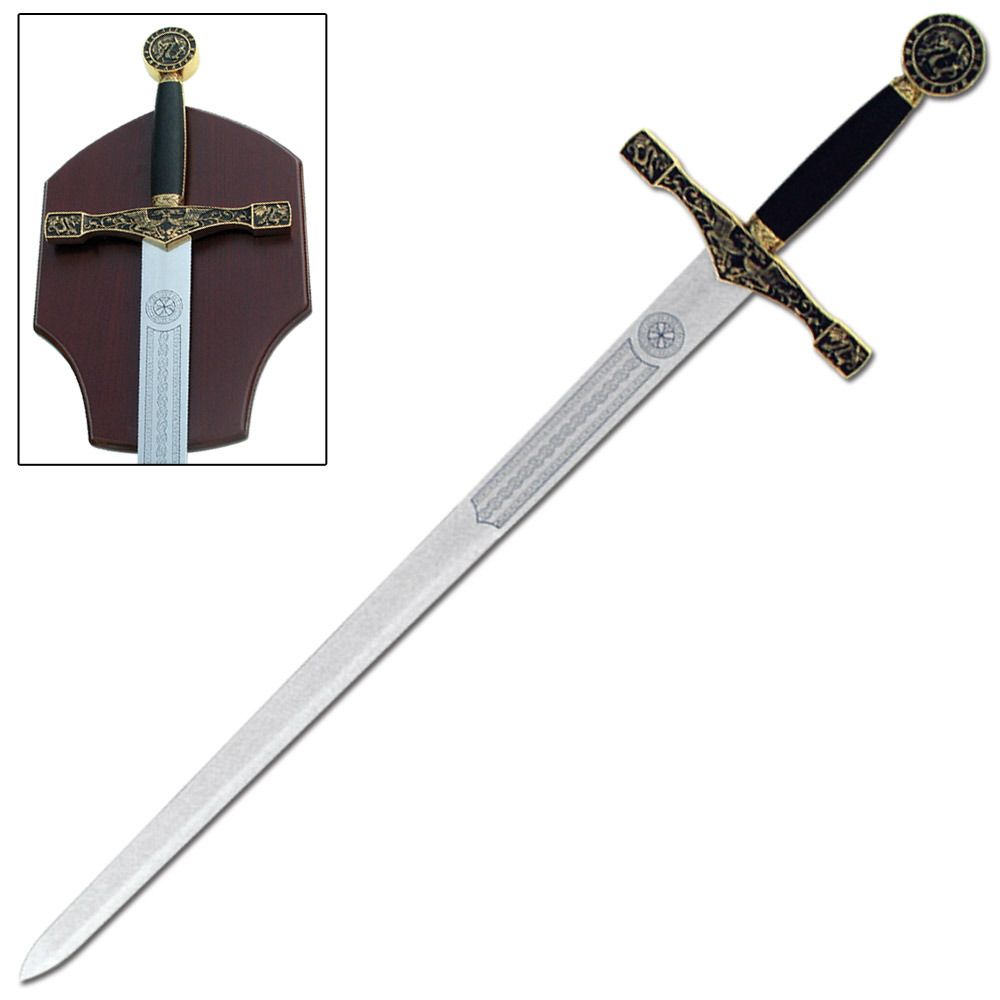 Medieval Knights Sword Excalibur King Arthur Golden From the Stone ...