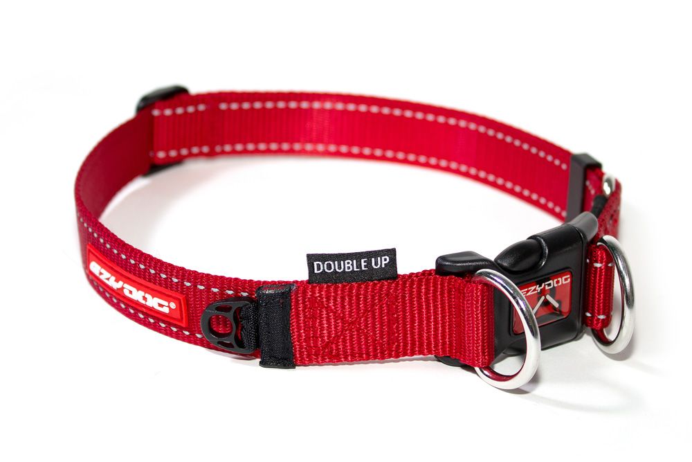 EZYDOG DOUBLE UP Dog Collar with ID Tag Clip Double D Rings FREE ...