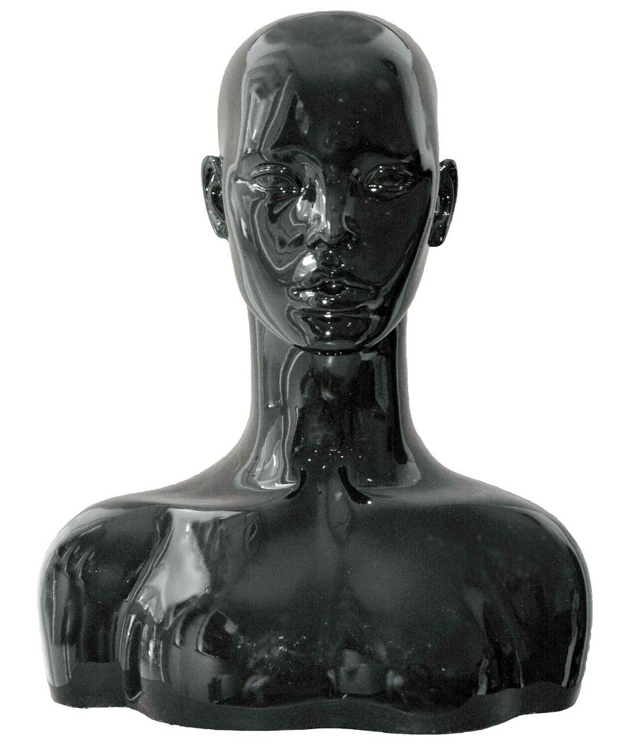 Professional Black Gloss Female Mannequin Head Shoulder Body Bust